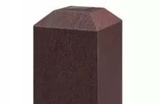 Zaunsäule D 84 × 84 mm, Länge 2,0 m, braun, mit Metallarmierung