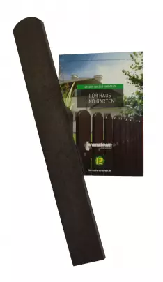 Materialmuster Zaunlatte 0,6 m mit halbrundem Kopf, braun, gratis nur 5 Euro Versandkosten