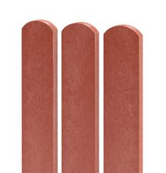 Zaunlatte 78x21, 0,8 m, mit halbrundem Kopf,  ziegelrot