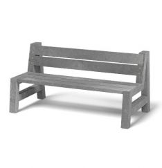 Bank mit Lehne Sofie  1,5m / 41cm grau