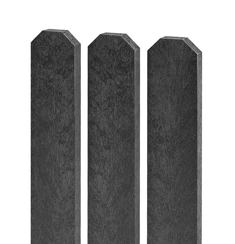 Zaunlatte 78x21, 0,6 m, mit dreieckigem Kopf, schwarz
