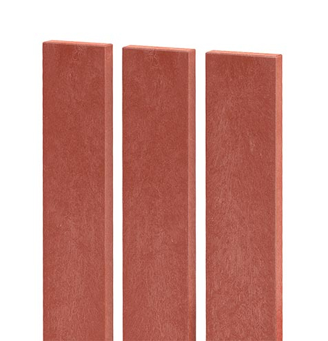 Zaunlatte 78x21, 1,48 m, mit geradem Kopf, ziegelrot