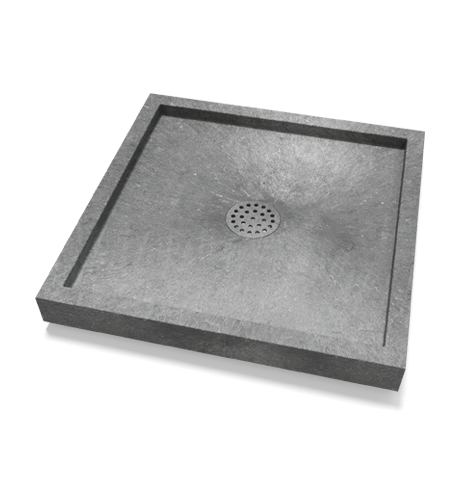 Gartenduschbecken aus Kunststoff 700x700mm, grau 