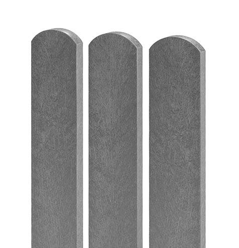 Zaunlatte 78x21mm, 1,2 m lang, mit halbrundem Kopf, grau
